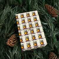 Cute Little Skateboarding Owls Illustration Wrapping Paper