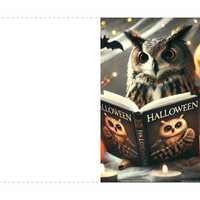 Spooky Owl Halloween Card - 5x7 Printable with Envelope, original art