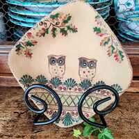 Adorable Pottery Owl Dish~Vintage Handmade Pottery