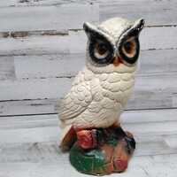 Vintage Chalk Owl  / Vintage Carnival Prize Figures  / Chalk Art / Chalk Art Owls