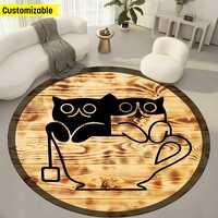 Owl Nursery Rug, Round Rug, Cute Owl Rug, Owl Decor Rug, Kids Room Rug, Customizable Rug, What a hoo