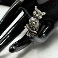 Vintage Silver Tone Pewter Owl Bird Brooch Pin by Seagull JP178 Costume Jewelry