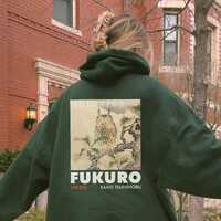 Cozy Japanese Owl Hoodie Funny Owl Hooded Sweatshirt Japanese Streetwear Unisex Hoodie Tokyo Style R