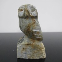 Leslie POUPART Alaskan Native OWL Soapstone Carving Sculpture Figurine