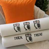 Halloween Owl Bolster Pillow Trick or Treat  Accent Pillow, Unique Gift for Owl Lovers