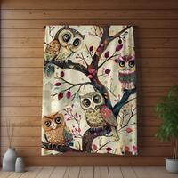 Beautiful Floral Owl Decor Luxury Blanket/Throw Farmhouse Home Decor Couch Throw Christmas Cozy Blan
