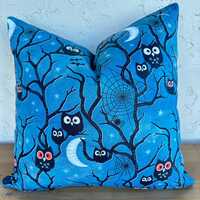 Autumn Owl Hallows Eve Midnight Woodland Halloween Pillow
