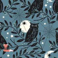 Owl Fabric, Dashwood Studios, Sally Mountain, 100% Cotton, 2453