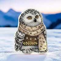 Snow owl by Wonderland Crafts 2024 Cross stitch kit on a plastic base. Made in Ukraine