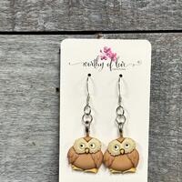 Owl earrings stainless steel