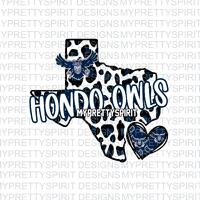 Hondo Owls Cheetah Texas PNG