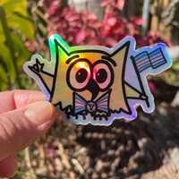 Trans Flag Sticker with Ollie the Owl (Waterproof Vinyl) 3x3"