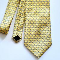 Yellow Tie ART Necktie Lemon Yellow Grey Animal Print Owl Design Silk Satin Men Suit Accessories Wed