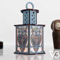 Owl Nature Lamp Night Light Deer Lantern Decoration Centerpiece Lampshade Table Candle Holder SVG Di
