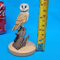 Vintage Barn Owl Figurine - Wildlife Pottery Owl (10cm)