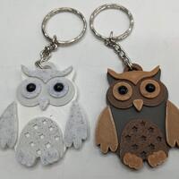 Owl Keyring / Owl Shaped Keychain / Owl Bag Tag Charm / Wildlife Keyring / Under 5 pound / Barn Owl 