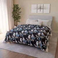 Owl Soft Polyester Blanket, Winter Owl Bird Home Decor Bedroom Accent, Party Favor Door Prize Birdwa