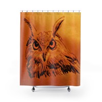 Majestic Owl Shower Curtain, Boho Bathroom Decor, Nature-Inspired Home, Unique Gift for Animal Lover