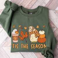 Owl Fall Sweatshirt, Tis The Season Owl Pumpkin Shirt, Fall Animal Sweater, Owl Lover Halloween Gift