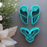 Snow Owl- Polymer clay cutter tool - Winter Solstice designs - Flying animal - Wings