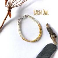 Barn Owl - two strand, glass bead bracelet