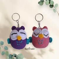 Hand Knitted Owl Key Chain Decoration Amigurumi Crochet Toys