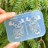 Christmas Owl Earrings Mold - Christmas Owl Ornament Mold - Bird Earrings Mold - Christmas Mold - Ow