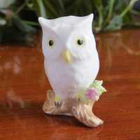 Miniature White Owl Figurine