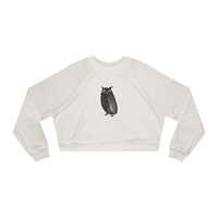 Cropped Fleece Owl Pullover