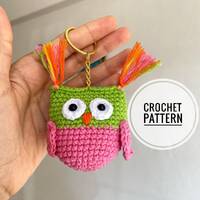 Crochet Owl Keychain Pattern: Amigurumi PDF Tutorial (Digital Download