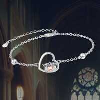 Cute Owl Bracelet Sterling Silver Cute Love Heart Jewelry Bracelet For Women Girls