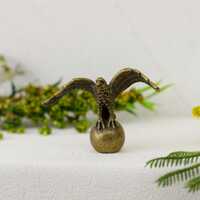 Brass Eagle Statue, Handcrafted Owl Figurine, Antique Brass Sculpture, Spreading Wings, Art Collecti