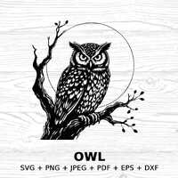 Owl Clipart Digital Download, SVG PNG JPEG pdf eps dxf Files, Owl Design, Woodland Forest Animal Art