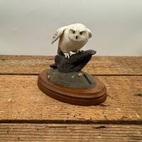 Hand Painted Snowy Owl Hamilton Collection First Issue of America's Majestic Owls