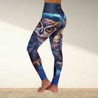 Owl Yoga Leggings For Women, Printed Leggings, Owl Leggings, Activewear, Meditation Wear, Workout Le