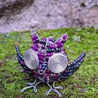 Beaded wire Owl sculpture | Home,garden decor.