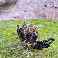 Beaded wire Owl sculpture | Home,garden decor.