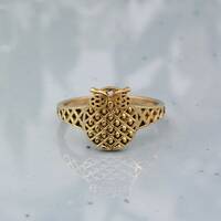 18k Gold Owl Ring, Owl Ring, Minimalist Ring, Biker Ring, Engagement Ring, Handmade Jewelry, Owl Rin
