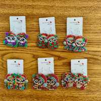 Christmas owl earrings