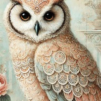 Majestic Owl Rice Paper for Decoupage, Bird Illustration for Furniture Makeover, Journaling Page 248