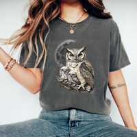 Comfort Colors Owl T-Shirt: Vintage 90s Style, Owl & Owlets
