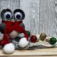 Christmas Sea Shell Owl