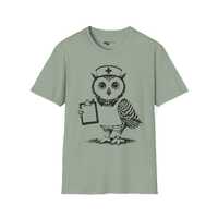 Engraved Nurse Owl T-Shirt Retro Style First Responder Hero Gift