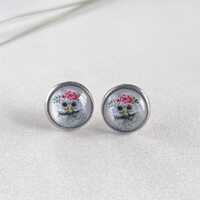 Owl Stud Earrings, Cute Owl Gifts, Small Animal Studs, Birthday Gift for Her