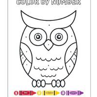 Color by Numbers | Owl and Dog Coloring Sheets | Educational Activity | Digital and Printable