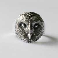 925 Sterling Silver Barn Owl Ring