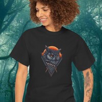 Wise Old Owl Tee, Nature Lover Spooky Tshirt, Owl Gift Shirt, Sun and Stars Top