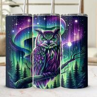 Galaxy Owl Tumbler Wrap: Vibrant Night Sky Design (Digital Download)
