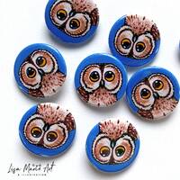 Tawny Owl Badge – 1 Inch (25mm) Round Pin – Metal Back