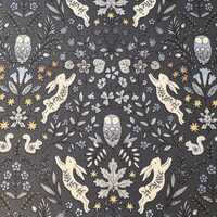 Fat Quarter Kokka Co Soten Owl Rabbit Squirrel Leaves Flowers 100% Cotton Fabric